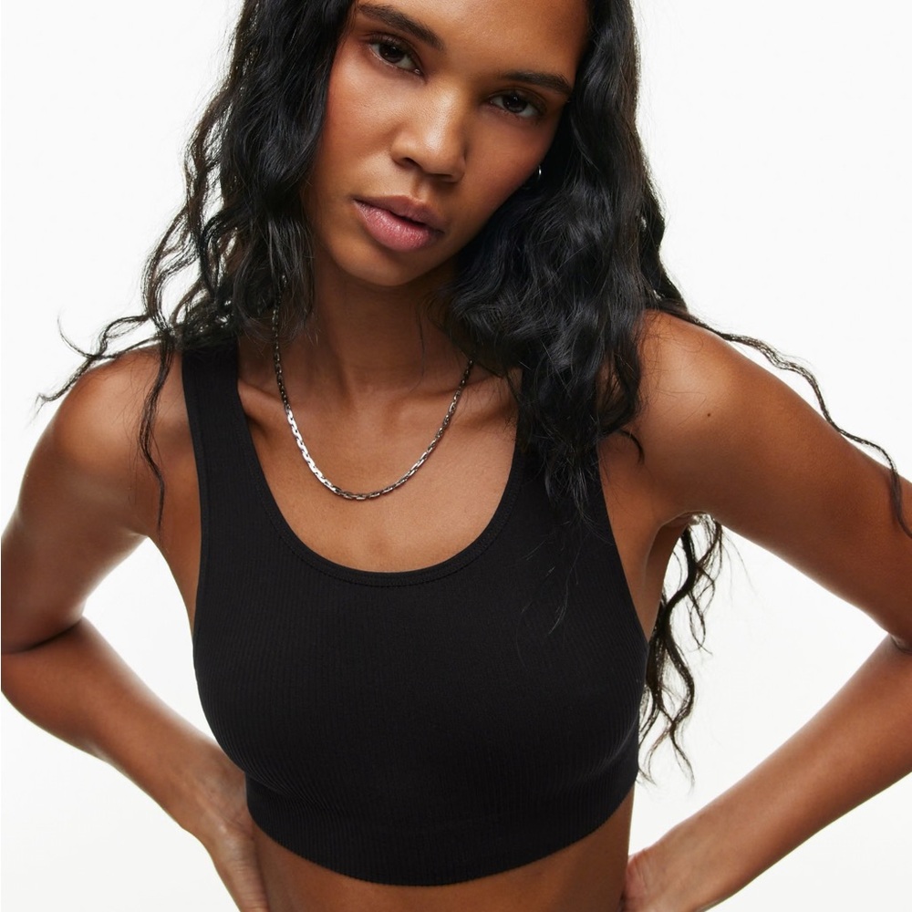 Sunday Best Black Ribbed Sports Bra